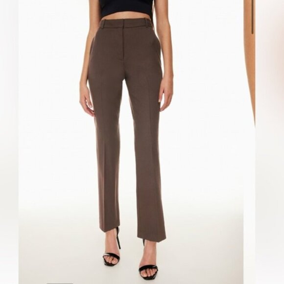 Aritzia Babaton Publish Pant High Waisted Boot Cut Mocha Tan Brown Size 4 - Picture 6 of 11